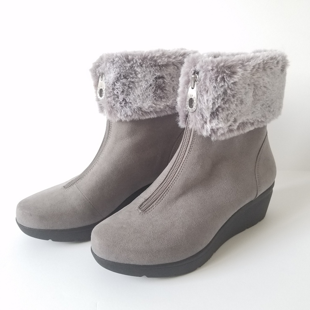 Anne Klein Sport women Akimanie fur top boots